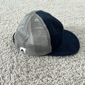 George Hats navy corduroy and gray mesh trucker hat